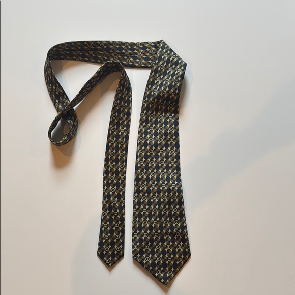 Vintage Gucci Black and Gold Men's Tie - Picture 1 of 4